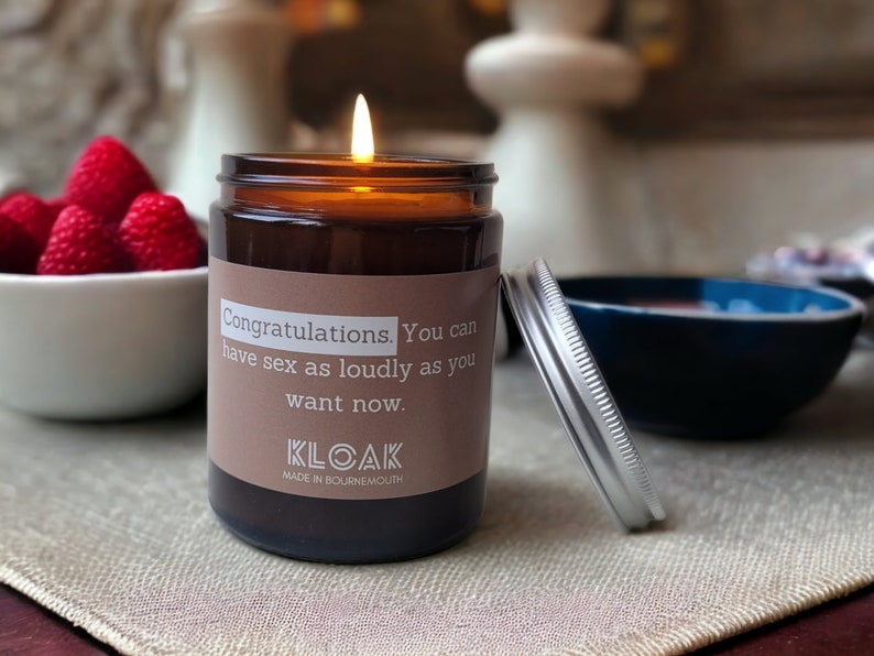 Congratulations! You can have sex as loudly as you want now candle