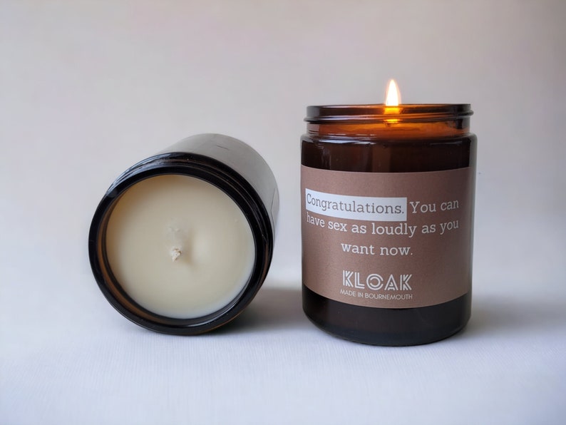 Congratulations! You can have sex as loudly as you want now candle