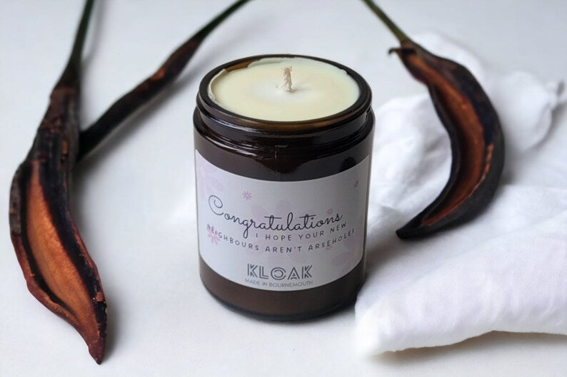Congratulations I Hope Your New Neighbours Aren't Arseholes Candle