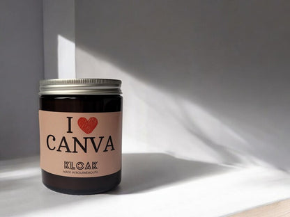 I Love Canva Candle