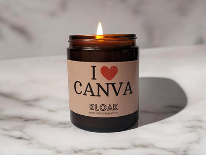 I Love Canva Candle