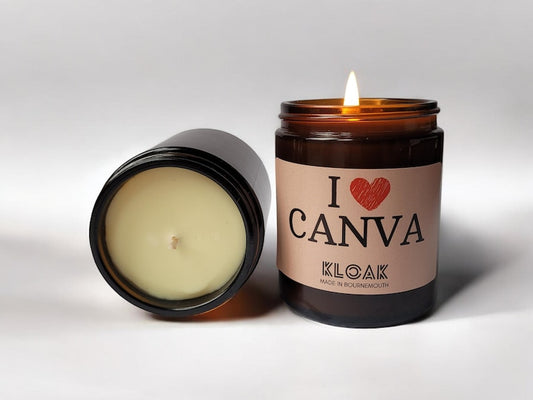 I Love Canva Candle